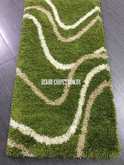 carpet Shaggy Sao 2701 9100a green optic beyaz