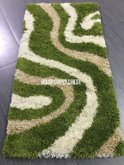 carpet Shaggy Sao 2701 green optic beyaz