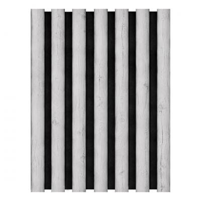 3D acoustic wall panel Neman Bamboo 300x17x2780 mm Rustic Blanc