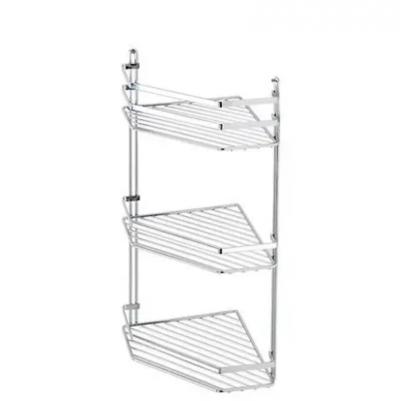 Three-level corner bath shelf CHROME with hooks ES.076
