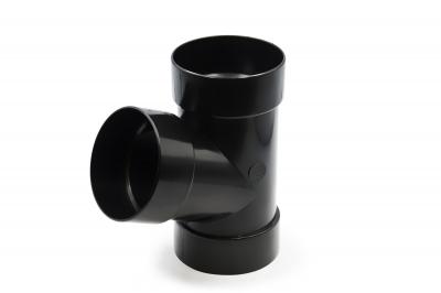Pipe tee 67° black 100mm RainWay