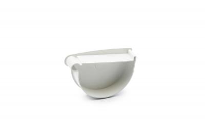 Funnel cap left white 90mm RainWay