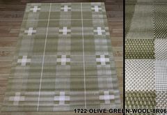 Килим Класичний килим Cottage 1722 olive green wool 8R06