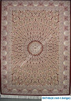 Килим Класичний килим Turkistan 6474b(d.red-l.beige)