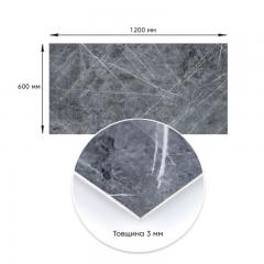 Декоративная ПВХ плита Sticker wall серый натуральный мрамор 0,6*1,2мх3мм SW-00002270