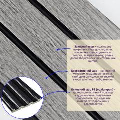 Декоративная стеновая PS рейка Sticker wall 120*2900*12мм (D) SW-00001740