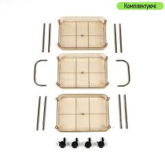 Етажерка мобільна Sticker wall триярусна з акрилу та металу для зберігання бежева 40*28,5*70см SW-00002111