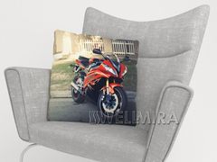 Фотоподушка Красный мотоцикл