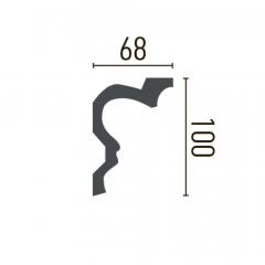 Гладкий карниз Gaudi Decor P 2056 (2.44м) Flexi