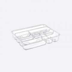 Лоток для столовых приборов Dunya Plastik двойной, пластик прозрачный 14008