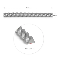 Молдинг Sticker wall 5000х10х7мм Серебряный SW-00002681