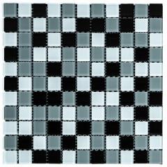 Decorative glass mosaic black-grey 298х298х4,5мм SW-00002369