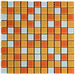 Decorative glass mosaic Sticker wall orange 298х298х4,5мм SW-00002365