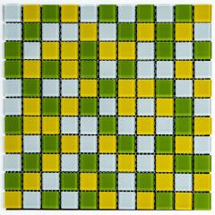 Decorative glass mosaic Sticker wall yellow-green 298х298х4,5мм SW-00002362