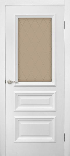 Міжкімнатні двері Omis Оміс Сан Марко 1.2 СС+КР скло бронза білий матовий