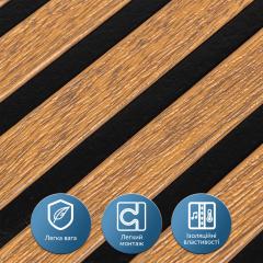Панель-рейка Sticker wall LIGHT BROWN+BLACK 665*665*5мм (D) SW-00002533