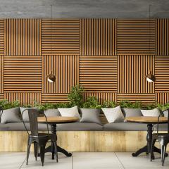 Панель-рейка Sticker wall LIGHT BROWN+BLACK 665*665*5мм (D) SW-00002533