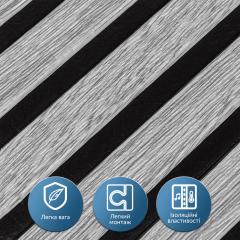 Панель-рейка Sticker wall SILVER+BLACK 665*665*5мм (D) SW-00002532