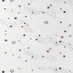 Самоклеюча 3D панель Sticker wall у рулоні 700мм*3,08м*3мм зірки (D) SW-00002265
