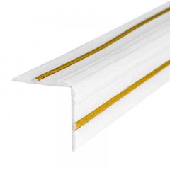 Плинтус РР самоклеющийся белый с золотой полоской Sticker wall 2300*140*4мм (D) SW-00001812