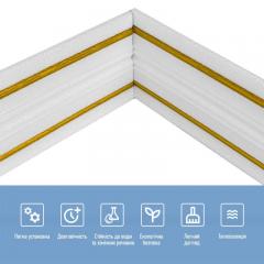 RR self-adhesive white plinth with gold stripe Sticker wall 2300*140*4mm (D) SW-00001812