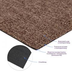 Плитка под ковролин Sticker wall без клеевого слоя 500х500х3мм Шоколад SW-00002710