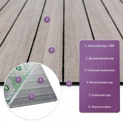 Покрытие виниловое самоклеющееся 3D рейки Sticker wall 600х600х2,8мм SW-00003244