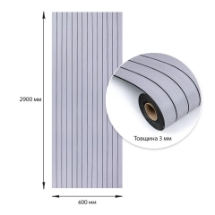 Покриття вінілове самоклеюче 3D рейки в рулоні Sticker wall Білий Графіт 600х2900х3мм (D) SW-00002900