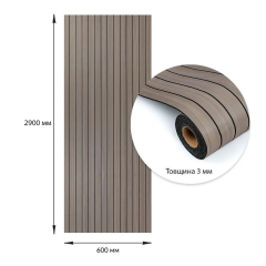 Покриття вінілове самоклеюче 3D рейки в рулоні Sticker wall Дуб Мокко 600х2900х3мм (D) SW-00002901