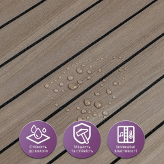 Покриття вінілове самоклеюче 3D рейки в рулоні Sticker wall Дуб Мокко 600х2900х3мм (D) SW-00002901