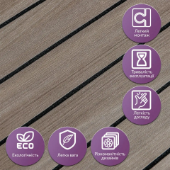 Покриття вінілове самоклеюче 3D рейки в рулоні Sticker wall Дуб Мокко 600х2900х3мм (D) SW-00002901