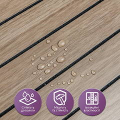 Покриття вінілове самоклеюче 3D рейки в рулоні Sticker wall Тік Горіховий 600х2900х3мм SW-00002906