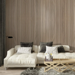 Покриття вінілове самоклеюче 3D рейки в рулоні Sticker wall Тік Горіховий 600х2900х3мм SW-00002906