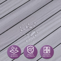 Self-adhesive vinyl flooring 3D slats in a roll Sticker wall Teak Gray 600х2900х3mm (D) SW-00002907