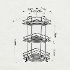 Corner shelf 3-tier 20*20*48 cm, chrome BK023H