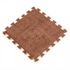 Plush puzzle floor Sticker wall Brown 30*30*1cm (D) SW-00002082