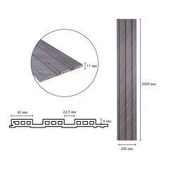 Рейка декоративная WPC стеновая Sticker wall 200х11х2900мм SW-00003010