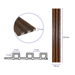 Рейка декоративная WPC стеновая Sticker wall 200х27х2900мм SW-00003002