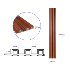 Рейка декоративная WPC стеновая Sticker wall 200х27х2900мм SW-00003003