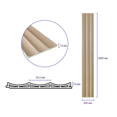 Рейка декоративная WPC стеновая Sticker wall 205х14х2900мм SW-00003019