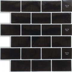 Самоклеющаяся полиуретановая плитка Sticker wall черный кирпич SW-00001186