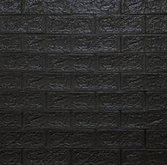 Самоклеющиеся 3D панель Sticker wall под кирпич Черный 700x770x5мм SW-00000151