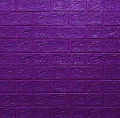 Самоклеющиеся 3D панель Sticker wall под кирпич Фиолетовый 700x770x5мм