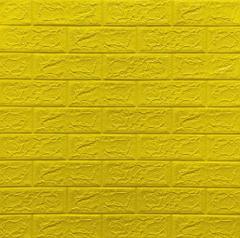 Самоклеющиеся 3D панель Sticker wall под кирпич Желтый 700x770x5мм