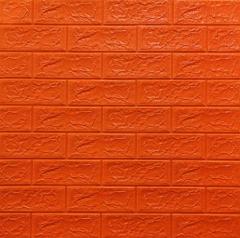 Самоклеющиеся 3D панель Sticker wall под кирпич Оранжевый 700x770x5мм