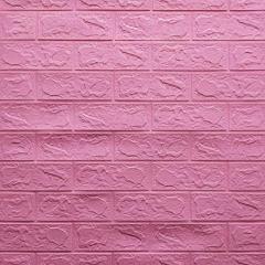 Самоклеющиеся 3D панель Sticker wall под кирпич Розовый 700x770x3мм