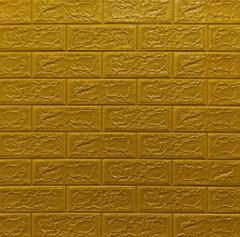 Самоклеюча 3D панель Sticker wall під цеглу Золотий 700x770x5мм SW-00000147