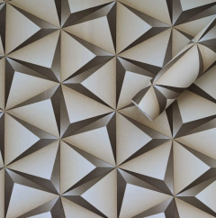 Самоклеющиеся пленка Sticker wall Бежевые 3D треугольники KN-X0205-1
