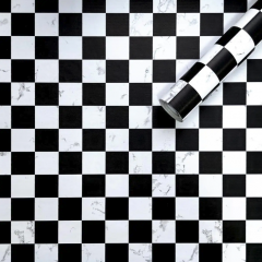 Самоклеющиеся пленка Sticker wall Шахматы мрамор KN-М0006-1