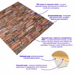 Самоклеюча 3D панель Sticker wall під камінь червоний пісковик 700x770x3мм SW-00001319